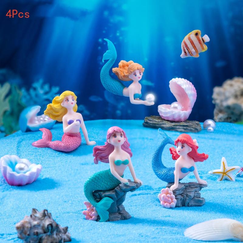 Fish Toy In Aquarium - Figurines miniatures de petite sirène en