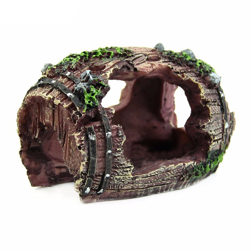 Aquarium Fish Hiding Places - Aquarium baril artificiel grotte résine ornements