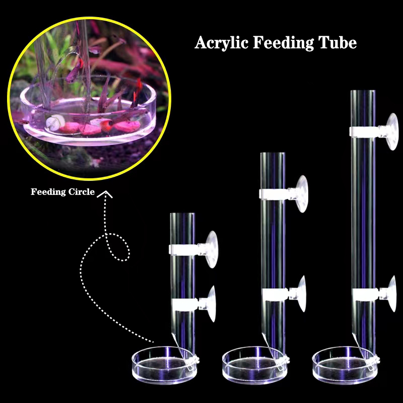 Aquarium Fish Food - Tube transparent en acrylique pour mangeoire